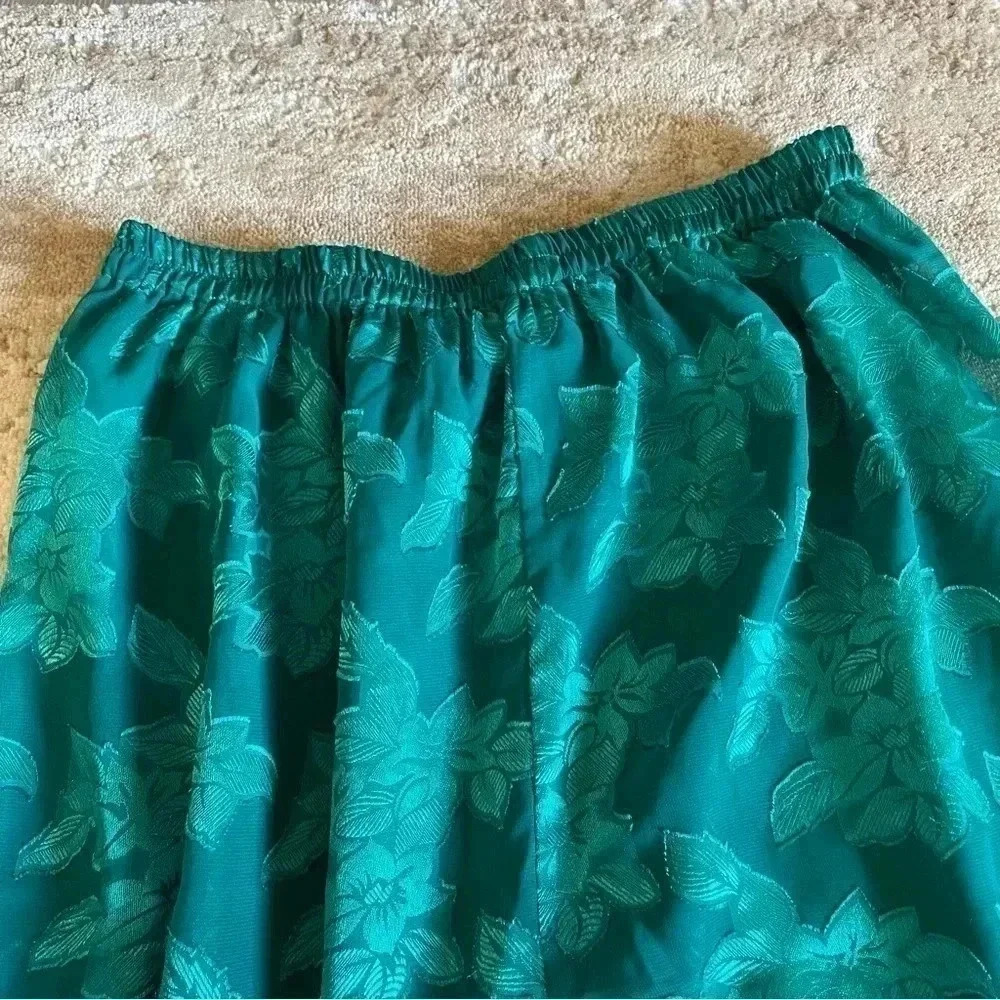 Victoria's Secret Vintage 80s Sheer Green Applique Pajama Bottoms Lounge Pants - Picture 3 of 12